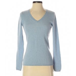 Ann Taylor XS Blue 100% Cashmere V-Neck Sweater